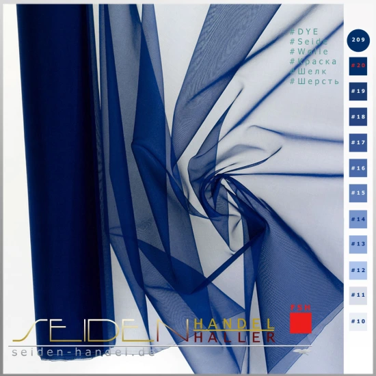 Seidenstoff Meterware Organza Indigo