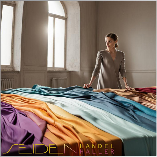 Gefärbte Seidenstoffe